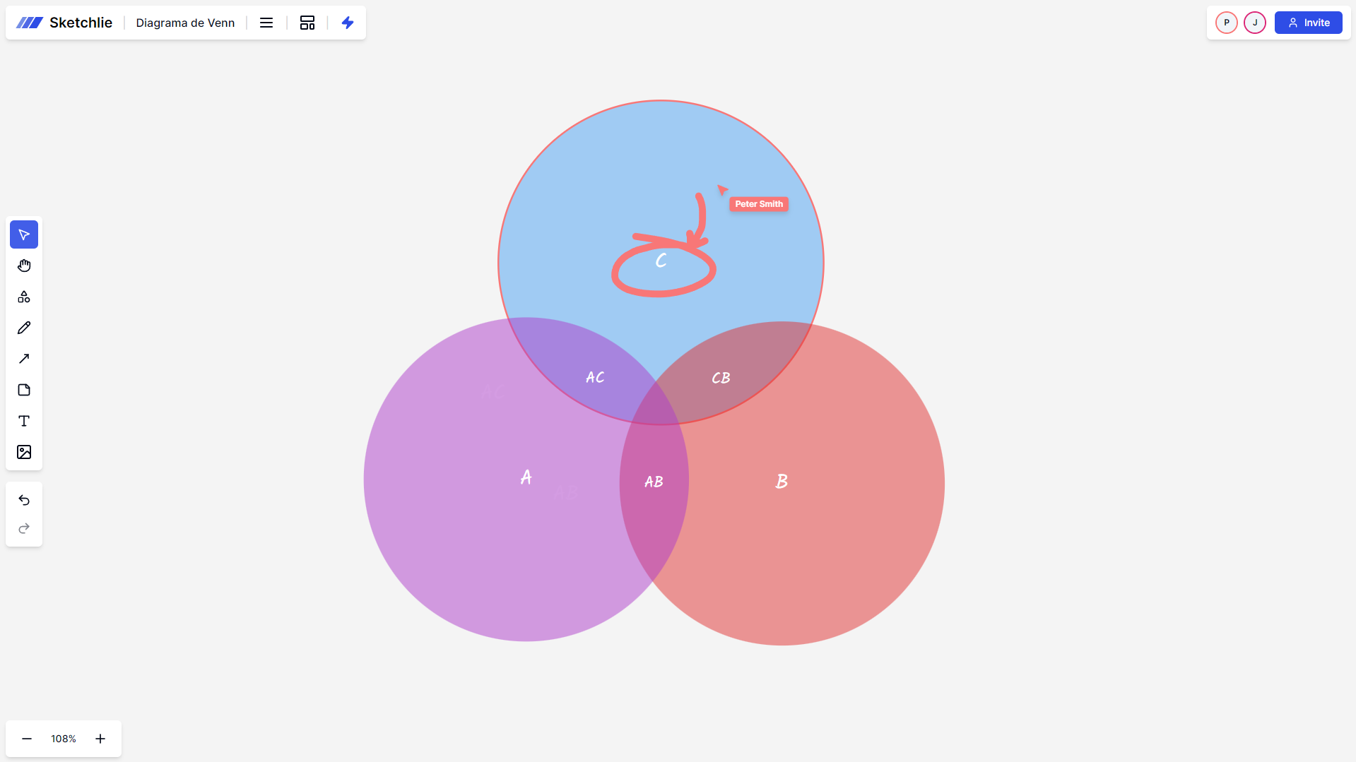 Real-time collaboration on virtual whiteboard